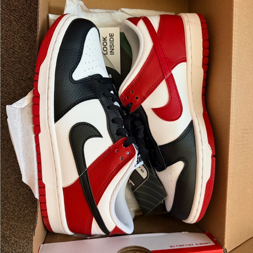 Nike Black, Red, and White Low-Top Sneakers